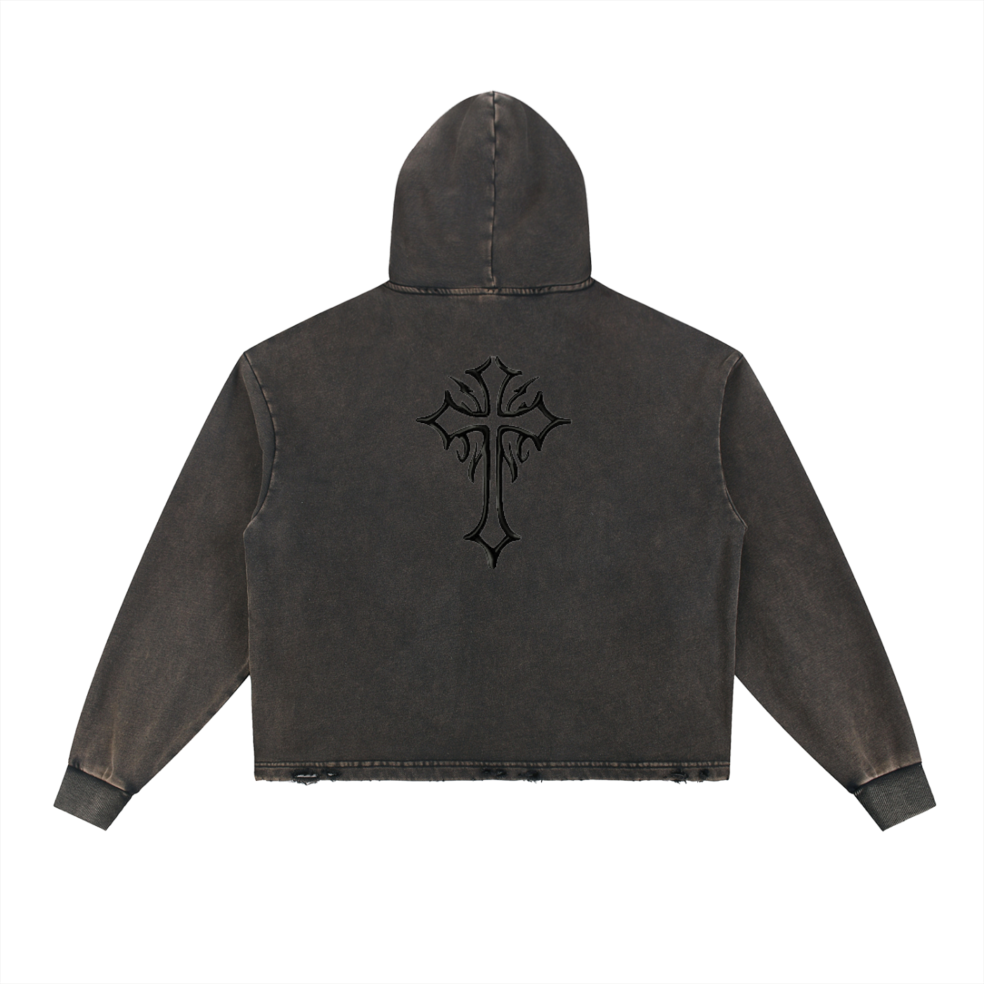HYP3RX Frayed-Hem Hoodie